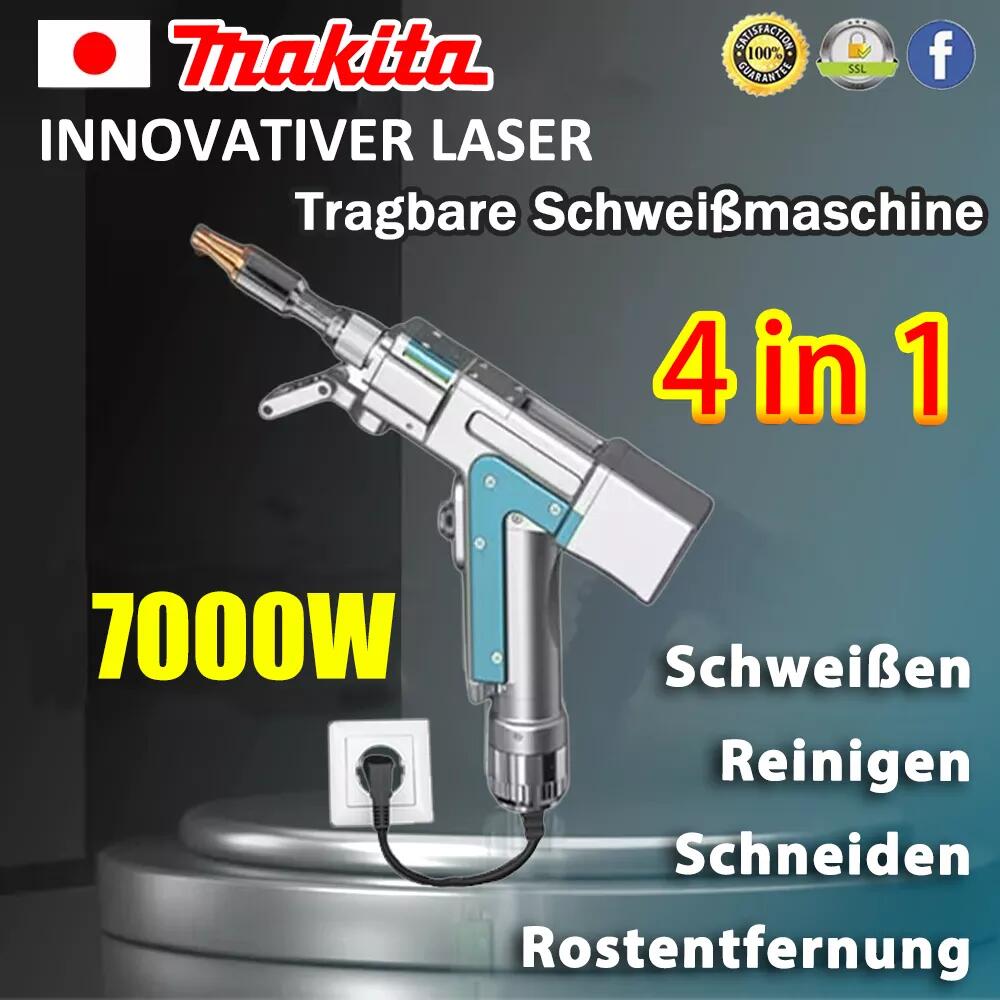 ▲7000W【4-in-1】：Schweißen + Reinigen + Schneiden + Rostentfernung (Geschwindigkeit 45m/min, Dicke 0-40 mm) € 95